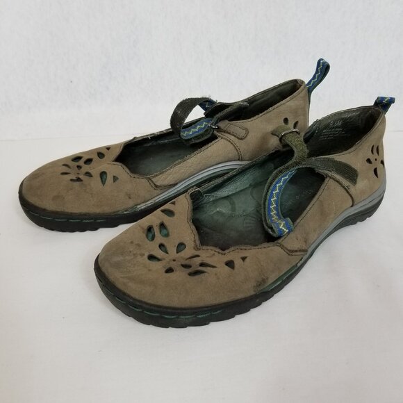 JAMBU All Terra Design Leather Hook & Loop Mary Jane Shoes Brown Size 6.5  ~4359 - Picture 1 of 8